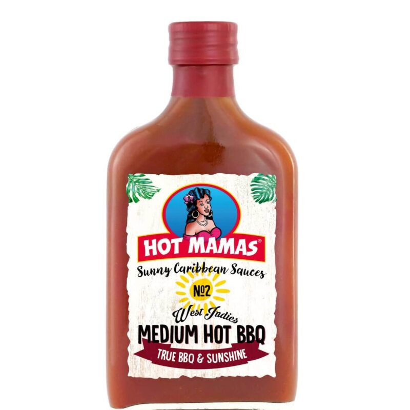 HOT MAMAS No. 2 West Indies Medium Hot BBQ Sauce 195ml
