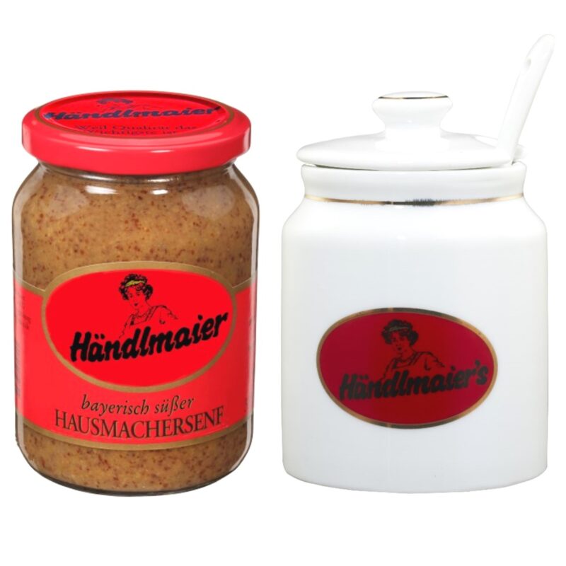 Händlmaier Hausmacher Senf süß 335ml und Senftopf - Set