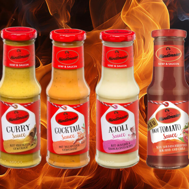 Fondue Set mit 4 leckeren Händlmaier Saucen a 200ml