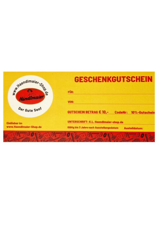 Händlmaier Geschenkgutschein im Wert von € 10,-