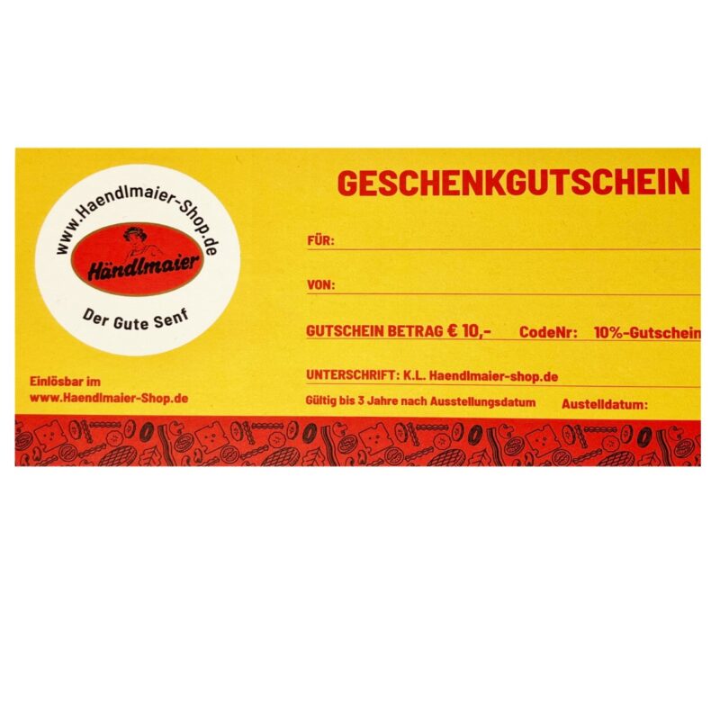 Händlmaier Geschenkgutschein im Wert von € 10,-